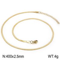 Titanium Steel 18K Gold Plated Classic Style Plating Chain Solid Color Necklace sku image 23