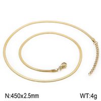 Titanium Steel 18K Gold Plated Classic Style Plating Chain Solid Color Necklace sku image 25