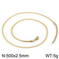 Titanium Steel 18K Gold Plated Classic Style Plating Chain Solid Color Necklace sku image 28
