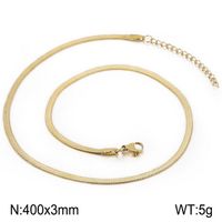 Titanium Steel 18K Gold Plated Classic Style Plating Chain Solid Color Necklace sku image 24