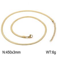 Titanium Steel 18K Gold Plated Classic Style Plating Chain Solid Color Necklace sku image 26