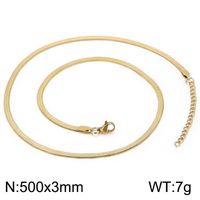 Titanium Steel 18K Gold Plated Classic Style Plating Chain Solid Color Necklace sku image 29
