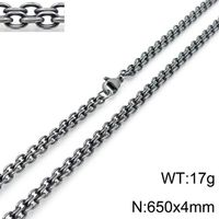 Hip-hop Retro Solid Color Titanium Steel Chain Men's Necklace sku image 1