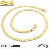 Titanium Steel 18K Gold Plated Classic Style Plating Chain Solid Color Necklace sku image 12