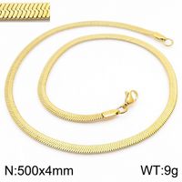 Titanium Steel 18K Gold Plated Classic Style Plating Chain Solid Color Necklace sku image 21