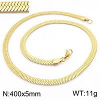 Titanium Steel 18K Gold Plated Classic Style Plating Chain Solid Color Necklace sku image 30