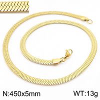 Titanium Steel 18K Gold Plated Classic Style Plating Chain Solid Color Necklace sku image 31