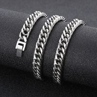 Simple Style Solid Color Titanium Steel Chain Men's Necklace main image 2