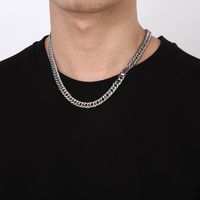 Simple Style Solid Color Titanium Steel Chain Men's Necklace main image 5