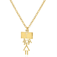 Ig Style Cute Vintage Style Cartoon Character Letter Stainless Steel Plating 18k Gold Plated Pendant Necklace sku image 20