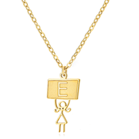 Ig Style Cute Vintage Style Cartoon Character Letter Stainless Steel Plating 18k Gold Plated Pendant Necklace sku image 5
