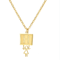 Ig Style Cute Vintage Style Cartoon Character Letter Stainless Steel Plating 18k Gold Plated Pendant Necklace sku image 8