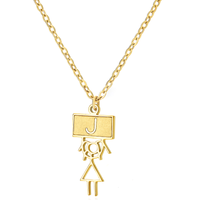 Ig Style Cute Vintage Style Cartoon Character Letter Stainless Steel Plating 18k Gold Plated Pendant Necklace sku image 10