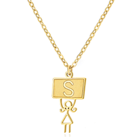Ig Style Cute Vintage Style Cartoon Character Letter Stainless Steel Plating 18k Gold Plated Pendant Necklace sku image 19