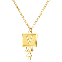 Ig Style Cute Vintage Style Cartoon Character Letter Stainless Steel Plating 18k Gold Plated Pendant Necklace sku image 22