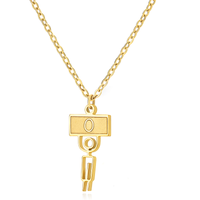 Ig Style Cute Vintage Style Cartoon Character Letter Stainless Steel Plating 18k Gold Plated Pendant Necklace sku image 15