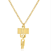 Ig Style Cute Vintage Style Cartoon Character Letter Stainless Steel Plating 18k Gold Plated Pendant Necklace sku image 21