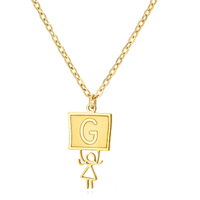 Ig Style Cute Vintage Style Cartoon Character Letter Stainless Steel Plating 18k Gold Plated Pendant Necklace sku image 7