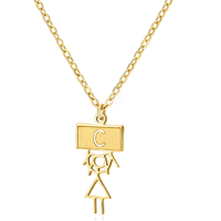 Ig Style Cute Vintage Style Cartoon Character Letter Stainless Steel Plating 18k Gold Plated Pendant Necklace sku image 3