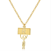 Ig Style Cute Vintage Style Cartoon Character Letter Stainless Steel Plating 18k Gold Plated Pendant Necklace sku image 18
