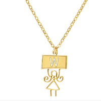 Ig Style Cute Vintage Style Cartoon Character Letter Stainless Steel Plating 18k Gold Plated Pendant Necklace sku image 23