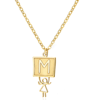 Ig Style Cute Vintage Style Cartoon Character Letter Stainless Steel Plating 18k Gold Plated Pendant Necklace sku image 13