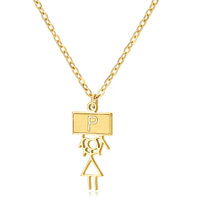 Ig Style Cute Vintage Style Cartoon Character Letter Stainless Steel Plating 18k Gold Plated Pendant Necklace sku image 16