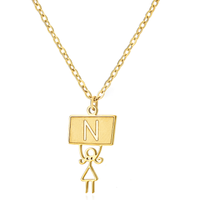 Ig Style Cute Vintage Style Cartoon Character Letter Stainless Steel Plating 18k Gold Plated Pendant Necklace sku image 14