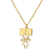 Ig Style Cute Vintage Style Cartoon Character Letter Stainless Steel Plating 18k Gold Plated Pendant Necklace sku image 26