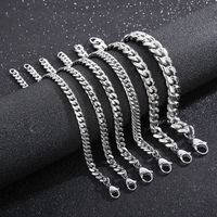 Simple Style Solid Color Titanium Steel Chain Unisex Bracelets main image 1