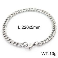 Simple Style Solid Color Titanium Steel Chain Unisex Bracelets sku image 22