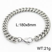 Simple Style Solid Color Titanium Steel Chain Unisex Bracelets sku image 31