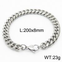 Simple Style Solid Color Titanium Steel Chain Unisex Bracelets sku image 34