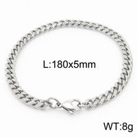 Simple Style Solid Color Titanium Steel Chain Unisex Bracelets sku image 1