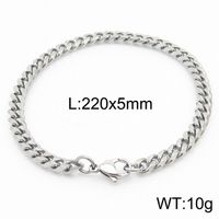Simple Style Solid Color Titanium Steel Chain Unisex Bracelets sku image 5