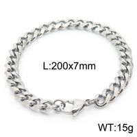 Simple Style Solid Color Titanium Steel Chain Unisex Bracelets sku image 17