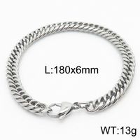 Simple Style Solid Color Titanium Steel Chain Unisex Bracelets sku image 11
