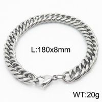 Simple Style Solid Color Titanium Steel Chain Unisex Bracelets sku image 12