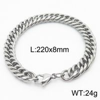 Simple Style Solid Color Titanium Steel Chain Unisex Bracelets sku image 27
