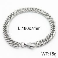 Simple Style Solid Color Titanium Steel Chain Unisex Bracelets sku image 13