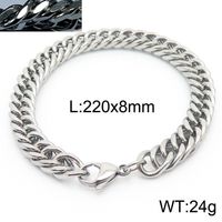 Simple Style Solid Color Titanium Steel Chain Unisex Bracelets sku image 29