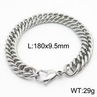 Simple Style Solid Color Titanium Steel Chain Unisex Bracelets sku image 32