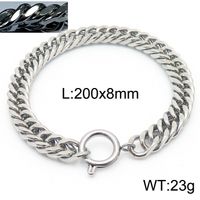 Hip-hop Retro Solid Color Titanium Steel Chain Women's Bracelets sku image 2