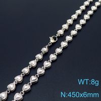 Großhandel Einfacher Stil Herzform Kupfer Perle 18 Karat Vergoldet Halskette sku image 2