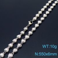 Großhandel Einfacher Stil Herzform Kupfer Perle 18 Karat Vergoldet Halskette sku image 8