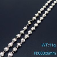 Großhandel Einfacher Stil Herzform Kupfer Perle 18 Karat Vergoldet Halskette sku image 11