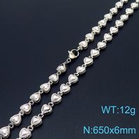 Großhandel Einfacher Stil Herzform Kupfer Perle 18 Karat Vergoldet Halskette sku image 14