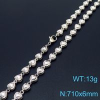 Großhandel Einfacher Stil Herzform Kupfer Perle 18 Karat Vergoldet Halskette sku image 17