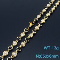 Großhandel Einfacher Stil Herzform Kupfer Perle 18 Karat Vergoldet Halskette sku image 15