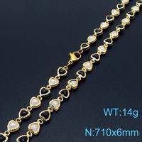 Großhandel Einfacher Stil Herzform Kupfer Perle 18 Karat Vergoldet Halskette sku image 18
